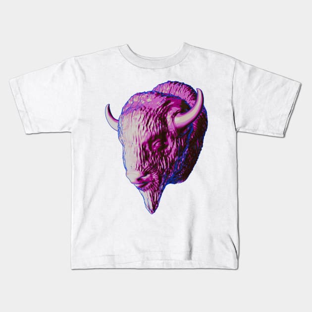 Vaporware Buffalo Kids T-Shirt by JonHale